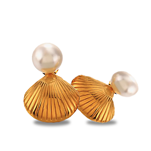 Creolen Perl Shell Earrings_gold damen leselles