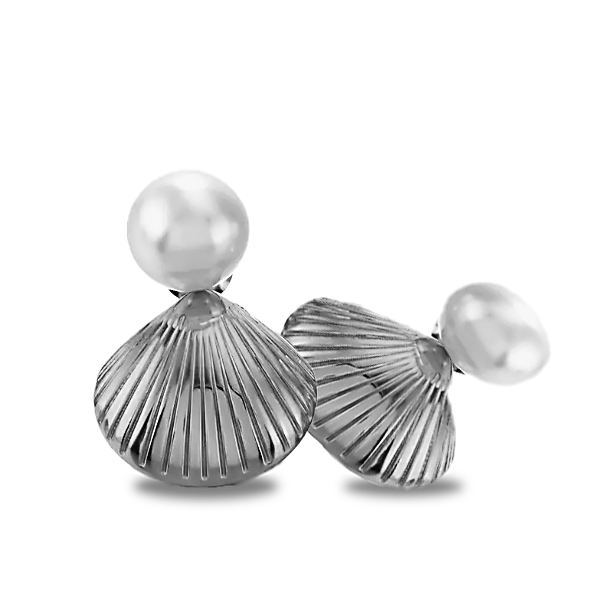 Creolen Perl Shell Earrings silber damen leselles
