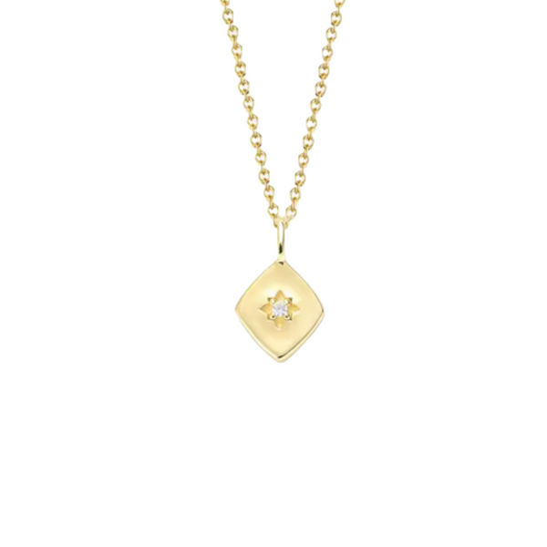 Diamant-Stern-Halskette gold damen leselles