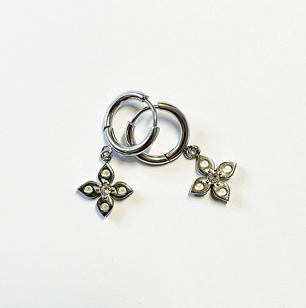 Diamant Zirkon Kleeblatt Ohrstecker silber damen leselles