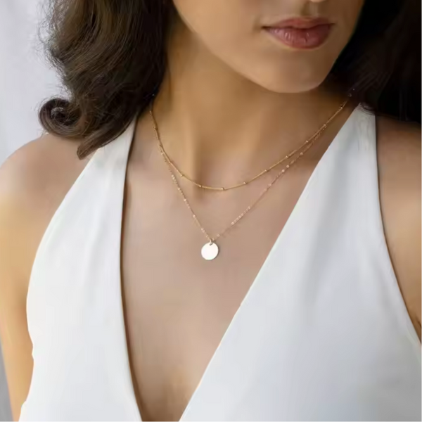 Doppel Clear Halskette nah damen leselles