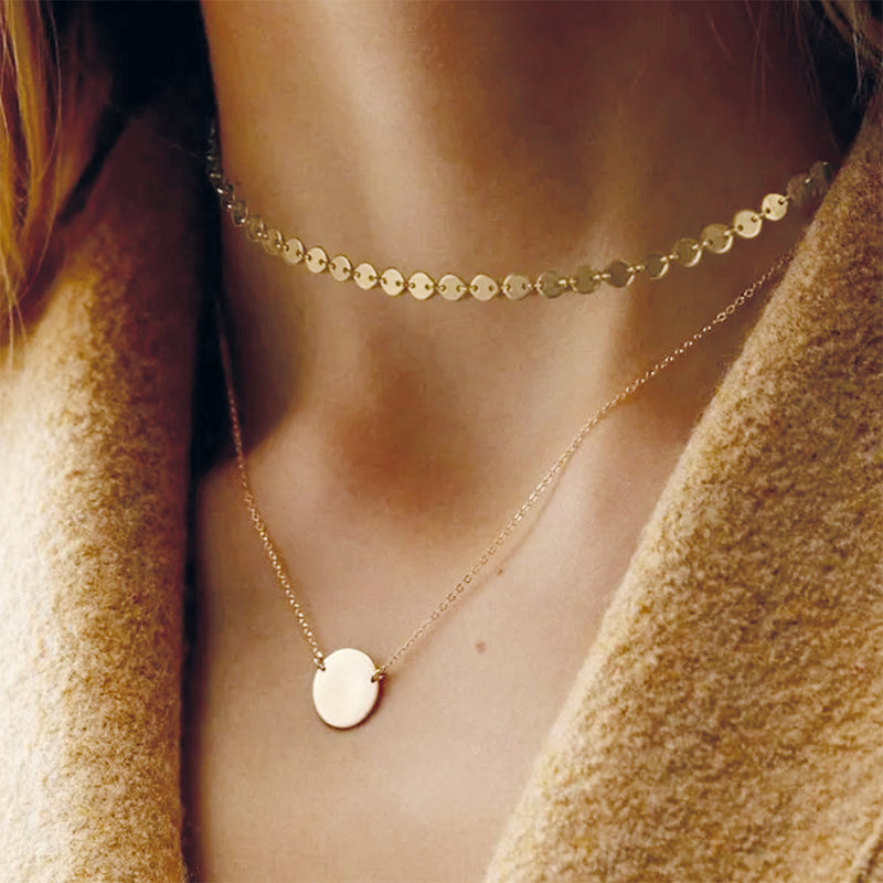 Doppellagiges Collier-Set gold damen leselles