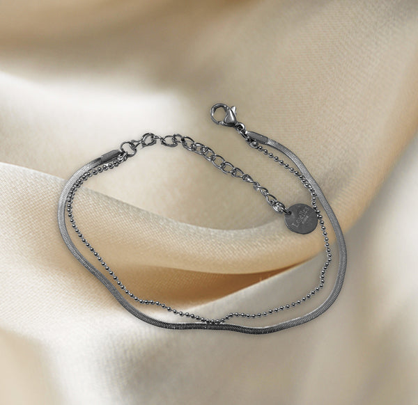 Doppeltes feines Armband silber leselles damen