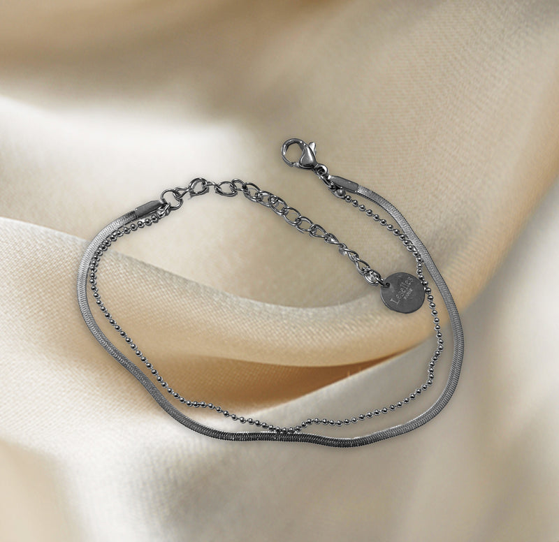 Doppeltes feines Armband silber leselles damen