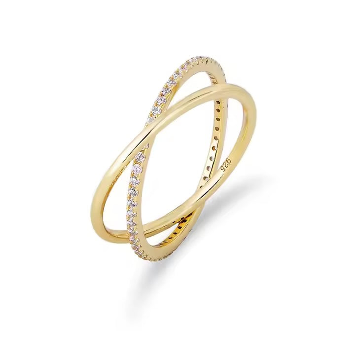 Double Diamond Ring gold damen leselles
