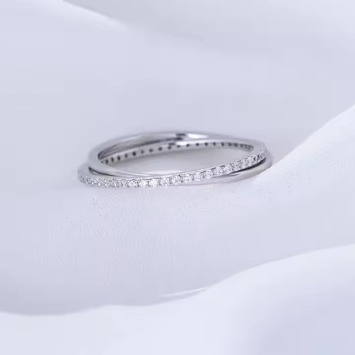 Double Diamond Ring silber damen leselles1