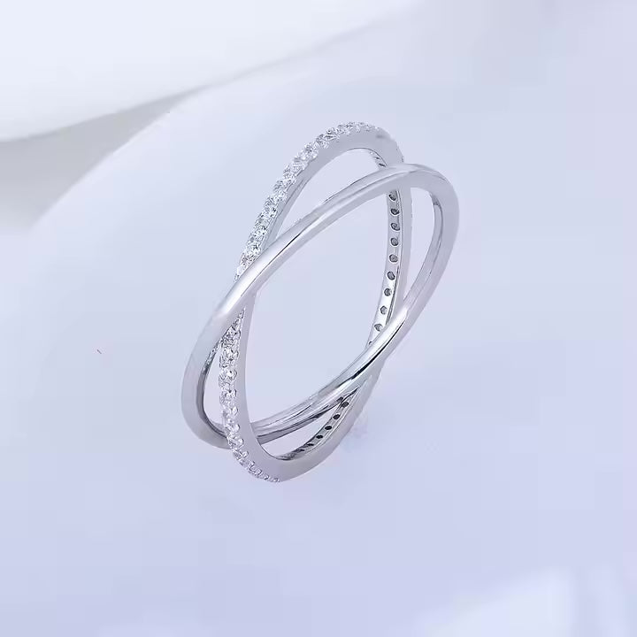 Double Diamond Ring silber damen leselles