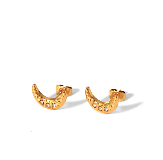 Edelstahl-Mondohrringe gold damen leselles