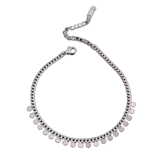 Fußkättchen mit Münzanhänger silber dame leselles