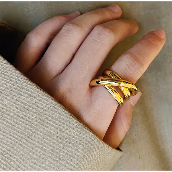 Geflochtener Ring gold damen leselles