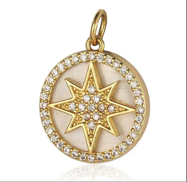 Geometrischer Charms Gold Sonnen Natur Stein Damen Leselles