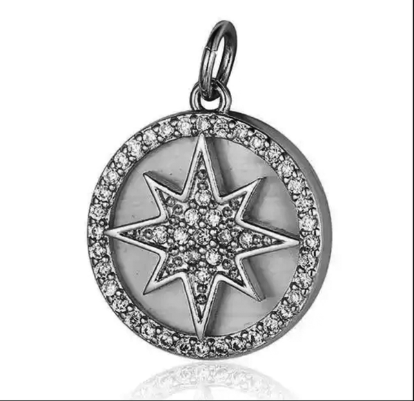 Geometrischer Charms Sonnen Natur Stein Silber Damen Leselles