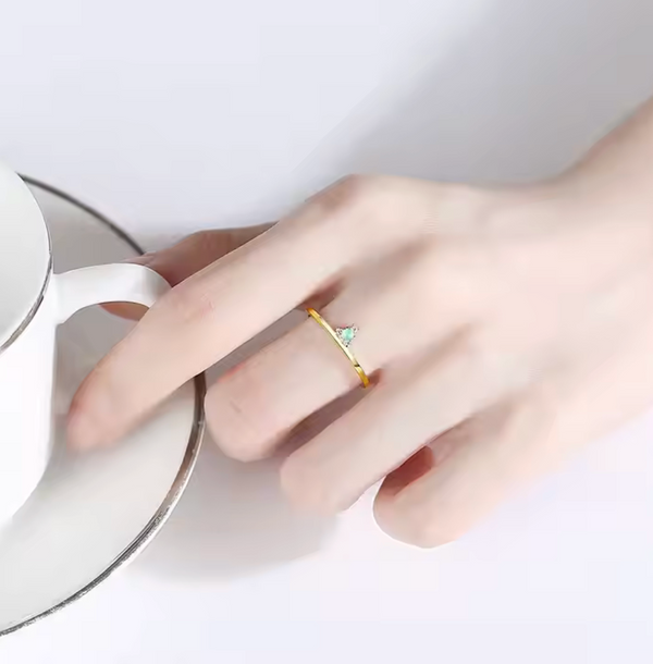 Green Diamond Zirconica Ring