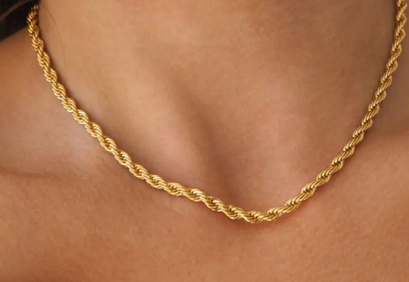Halskette aus gedrehtem Seil gold damen leselles