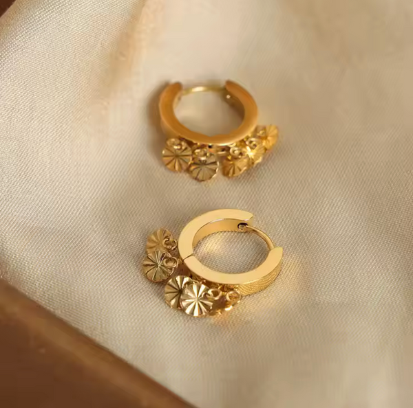 Münzen-Ohrring gold detail damen leselles