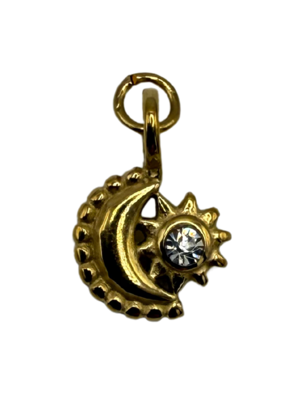 Moon Zirkonia Anhaenger gold damen leselles