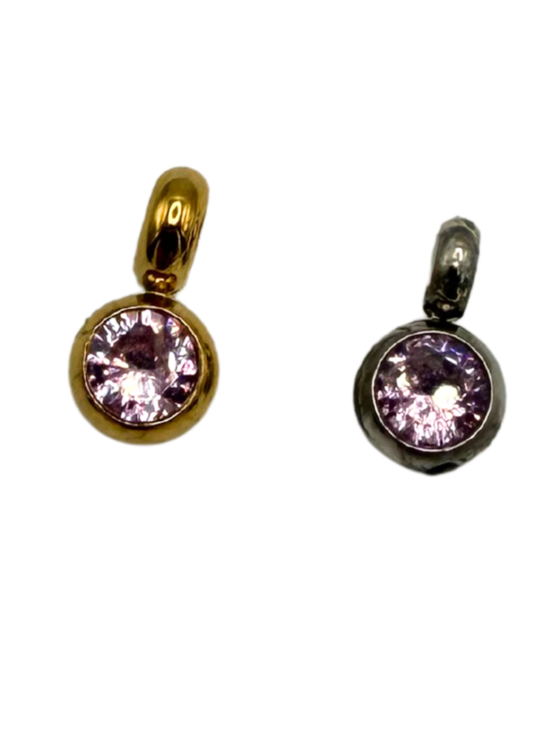 Rose Zircon Charms silber und gold  damen leselles
