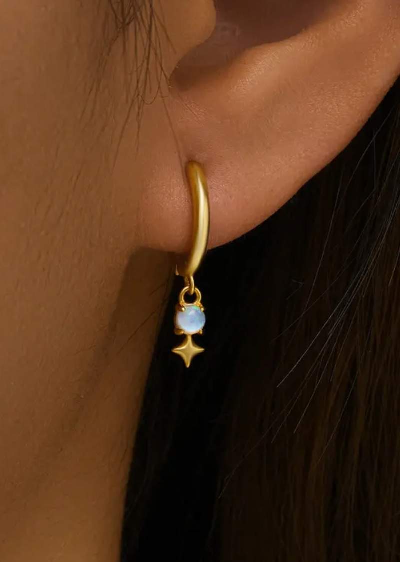 Sternopal-Creolen gold damen leselles