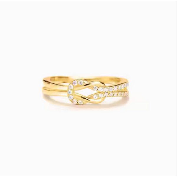 Unendlichkeits-Glitzerring gold damen leselles