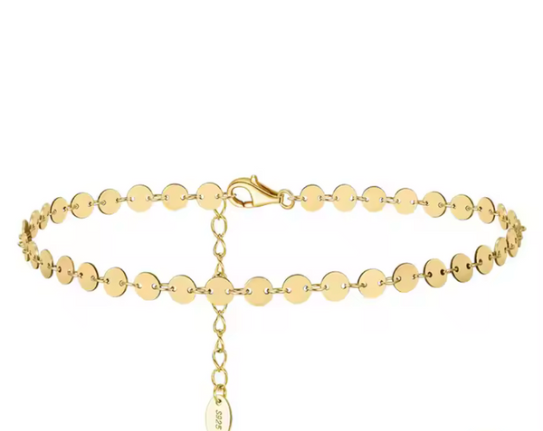 Verstellbares Fußkettchen im Disc-Look gold damen leselles