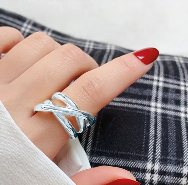 geflochtener Ring silber