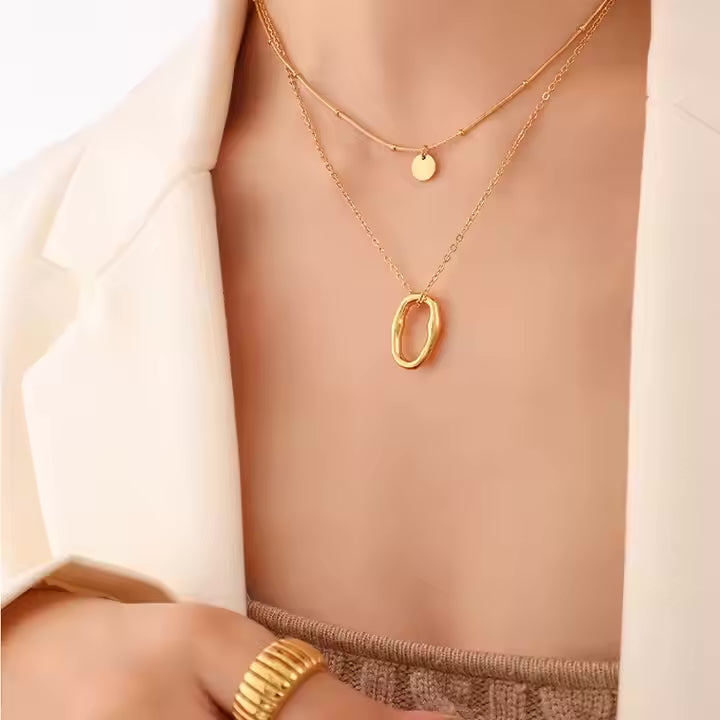 geometrische halskette gold damen leselles