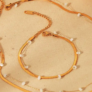 perlen armband gold damen leselles.