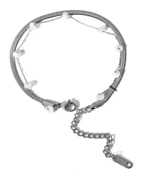 perlen armband silber damen leselles