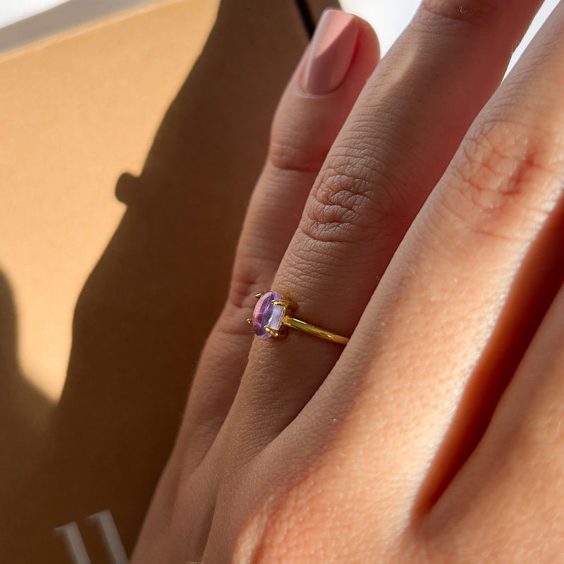 Amethyst-Ring nah gold damen leselles