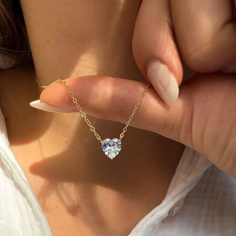 Diamond herz Halskette gold leselles nah damen leselles