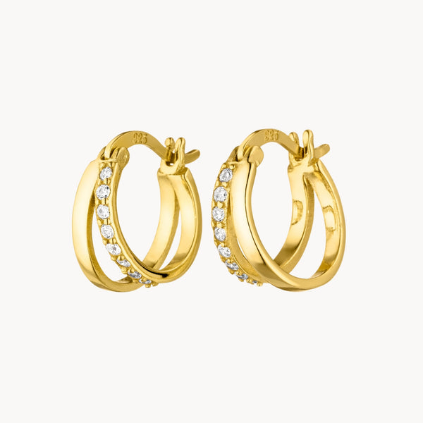 Doppelring Creolen gold damen leselles