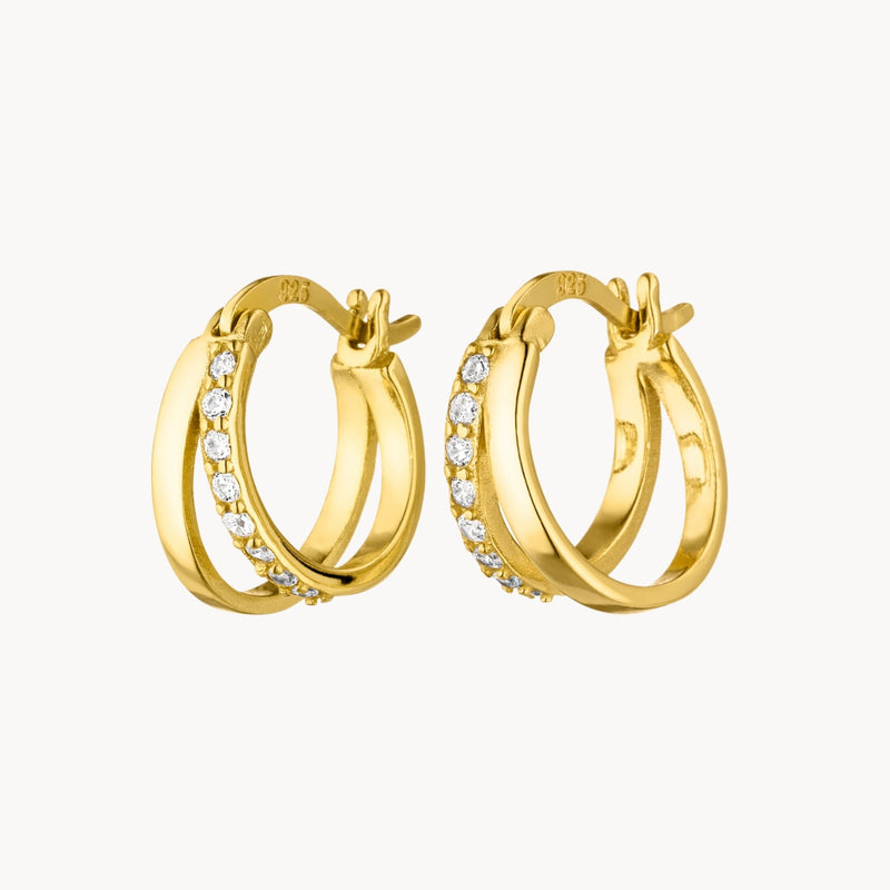 Doppelring Creolen gold damen leselles