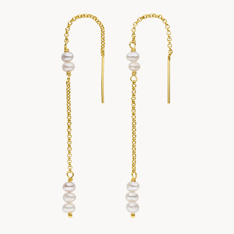 Milkyway Perleneinfädler Ohrring gold damen leselles nah