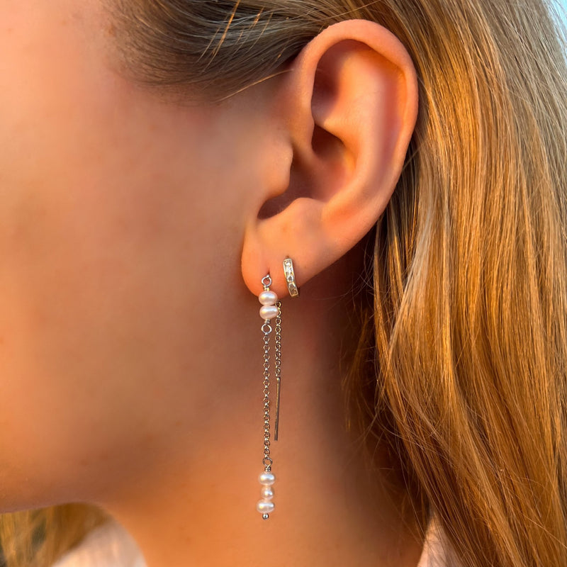 Milkyway Perleneinfädler Ohrring silber damen leselles