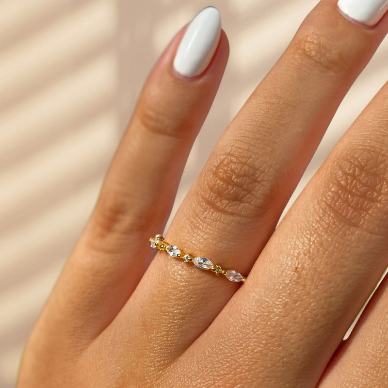 Mosaik-Ring gold damen leselles