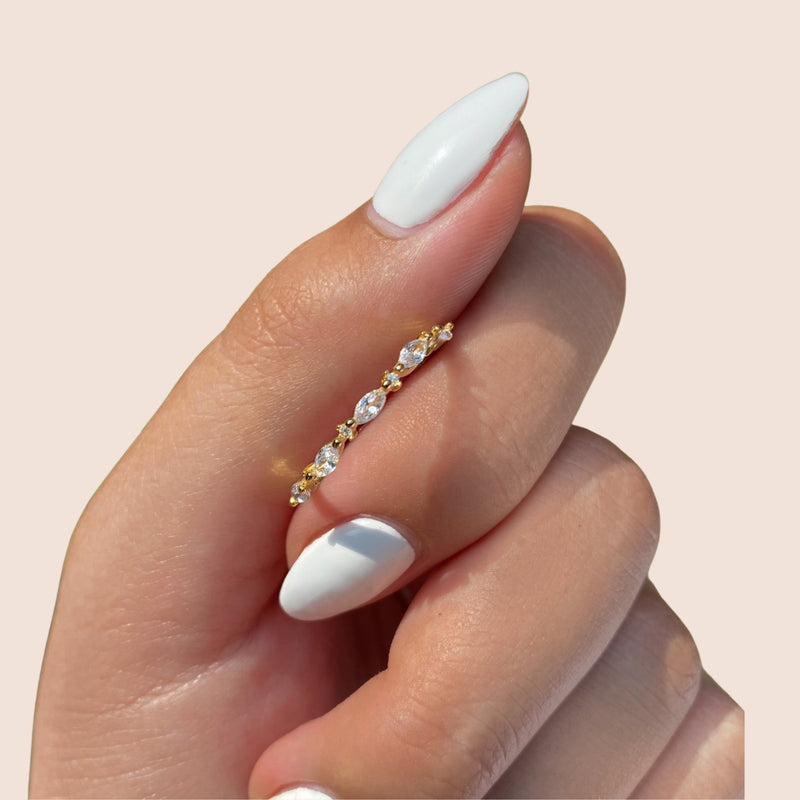 Mosaik-Ring gold damen leselles nah.