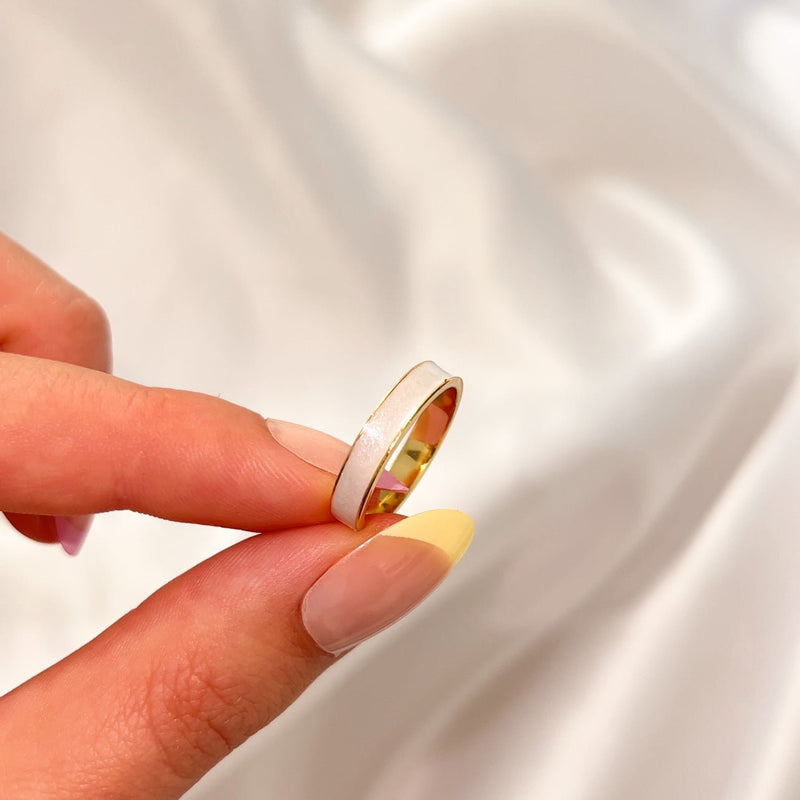 Pearl Band Ring gold damen leselles