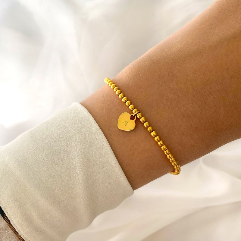 Perlenarmband mit Herzanhänger damen leselles