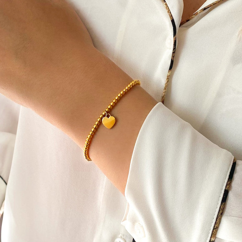 Perlenarmband mit Herzanhänger gold damen leselles detail