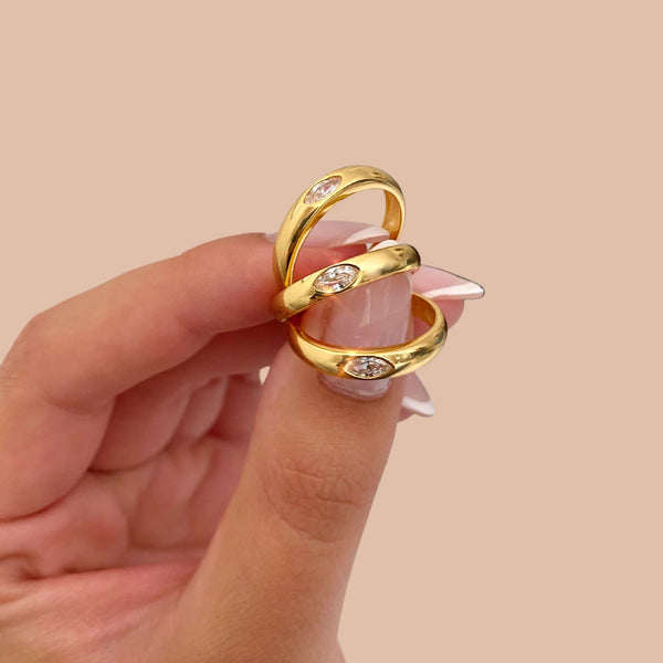 Ryon-Ring gold mit stein damen leselles nah