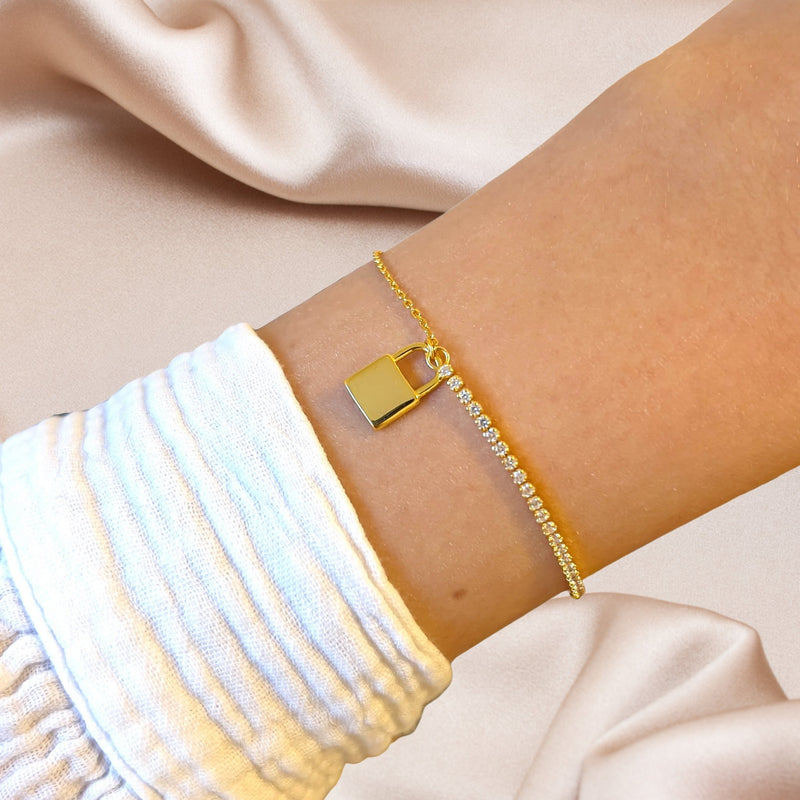 Schloss-Armband gold damen leselles