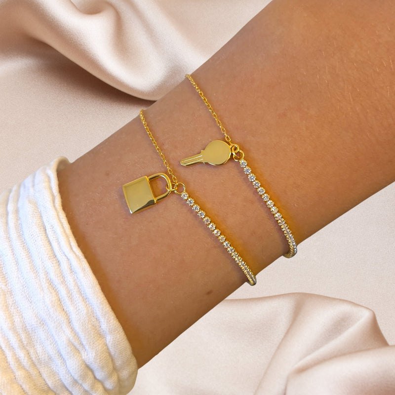 Schloss-Armband gold damen leselles nah