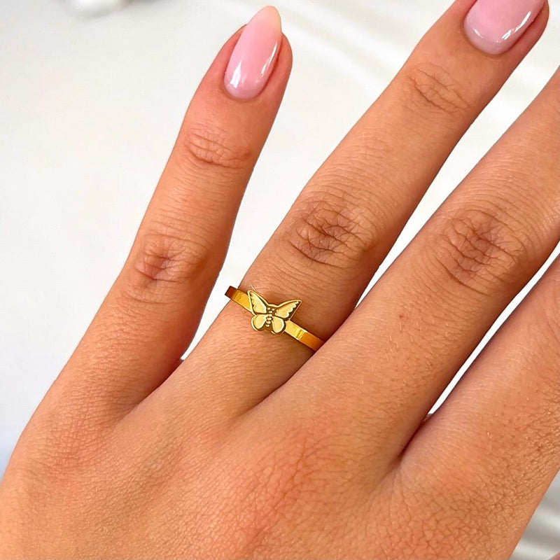 Schmetterling-Ring gold damen leselles1