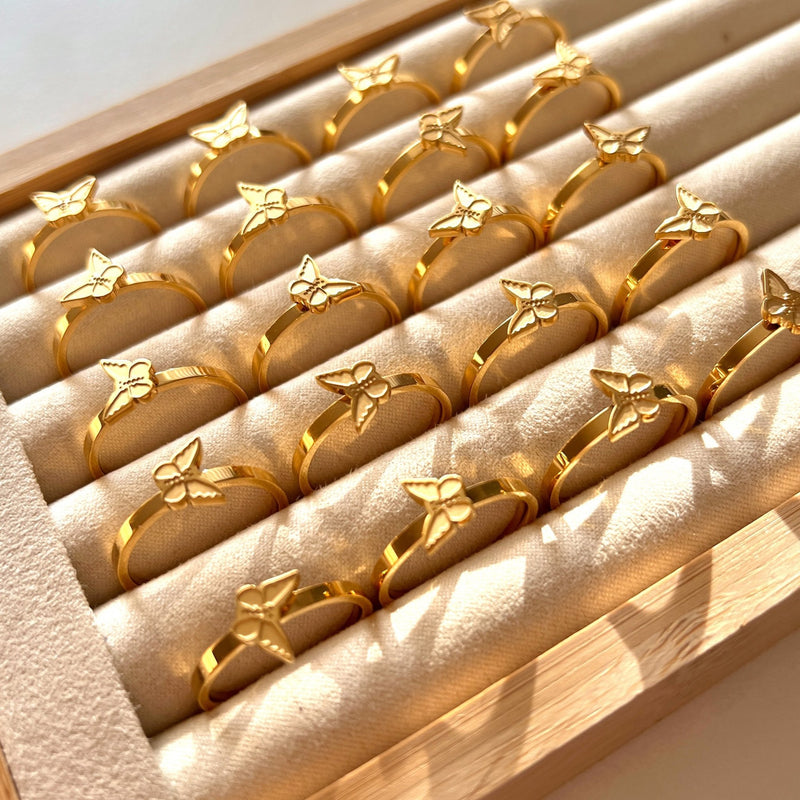 Schmetterling-Ring gold damen leselles