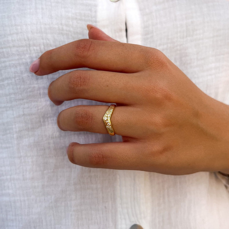 Sternenstaub-Ring Gold Damen Leselles nah