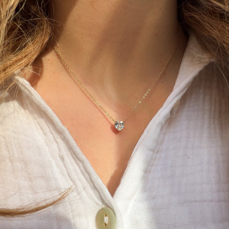 Diamond Heart Necklace - Leselles